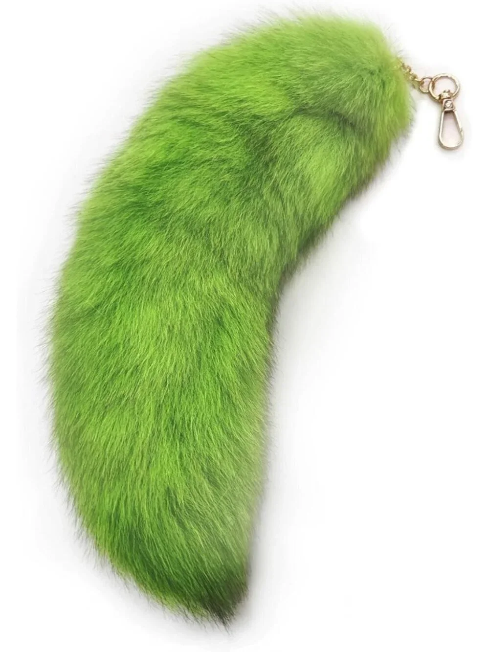 Women's Green Fluffy Fox Tail Cosplay Keychain Birthday Party Costume Handbag